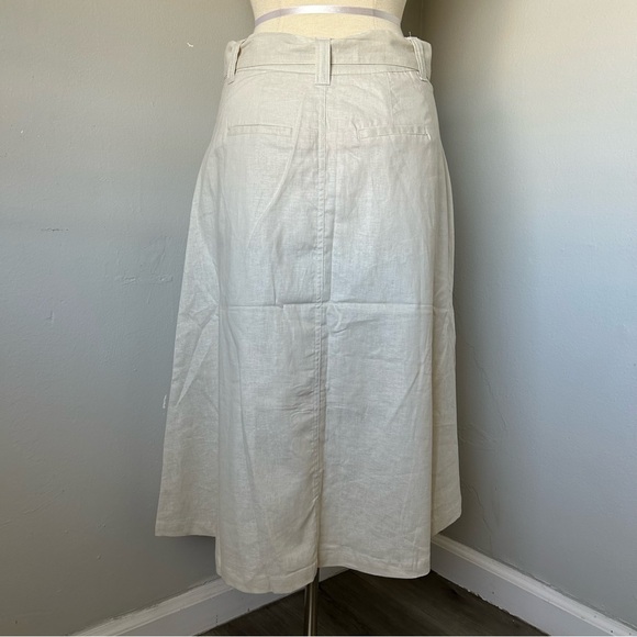Linen Blend A line Skirt - Picture 5 of 7
